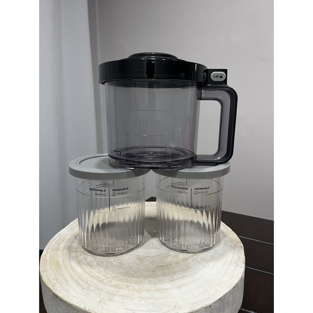 Ninja Creami NC301 NC300 Outer Bowl Guard Pitcher Cover Blade & Two Containers